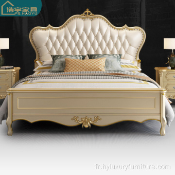 Lit en bois massif de luxe dans les meubles de chambre à coucher